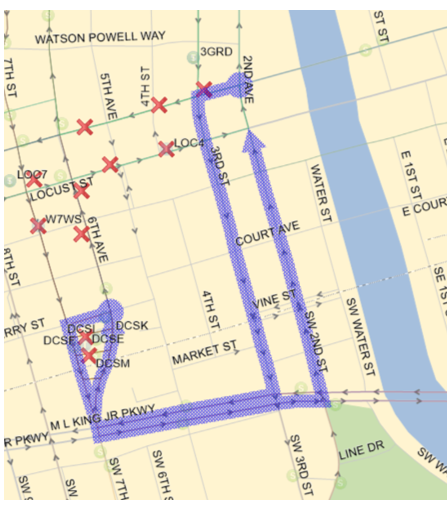 Tuesday April 21, 2026 4:00pm to 8:00pm 1, 4, & 10 Inbound: From Grand (W), Left (S) on 3rd, Right (W) on MLK, Right (N) on SW 6th to DCS.
