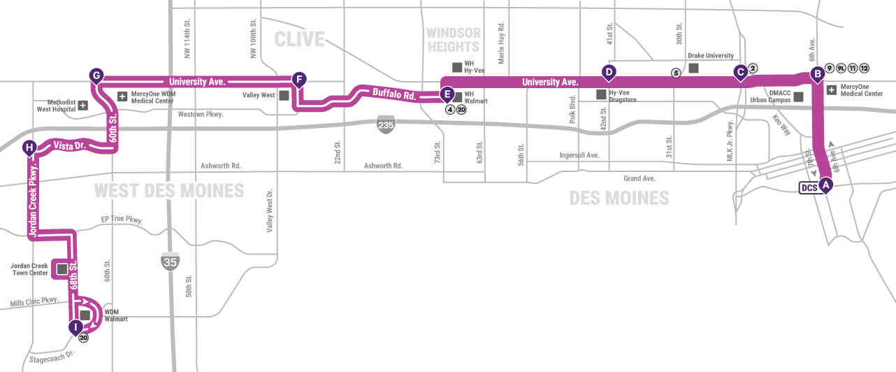 Map of Route 3 and 3L. See turn-by-turn section for map info via text or audio.