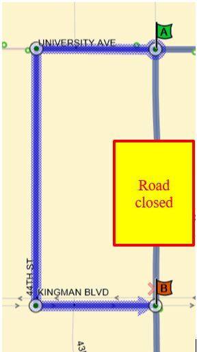 Map of Route 60 Detour 11.7.2023