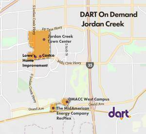 DART On Demand Jordan Creek Map